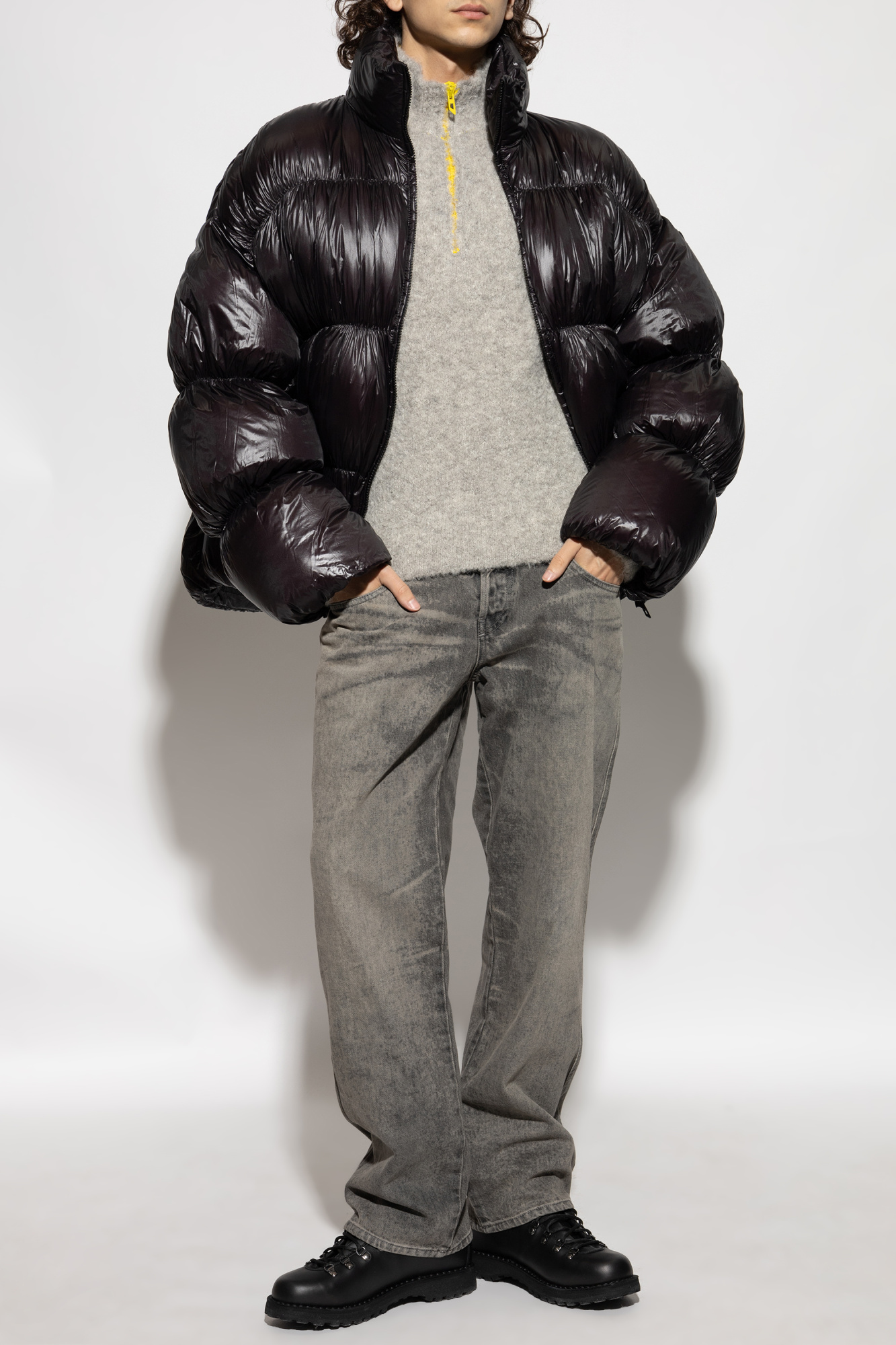 chocolatephuket① Czekoladowe zamszowe kozaki typu biker boots -Taranko